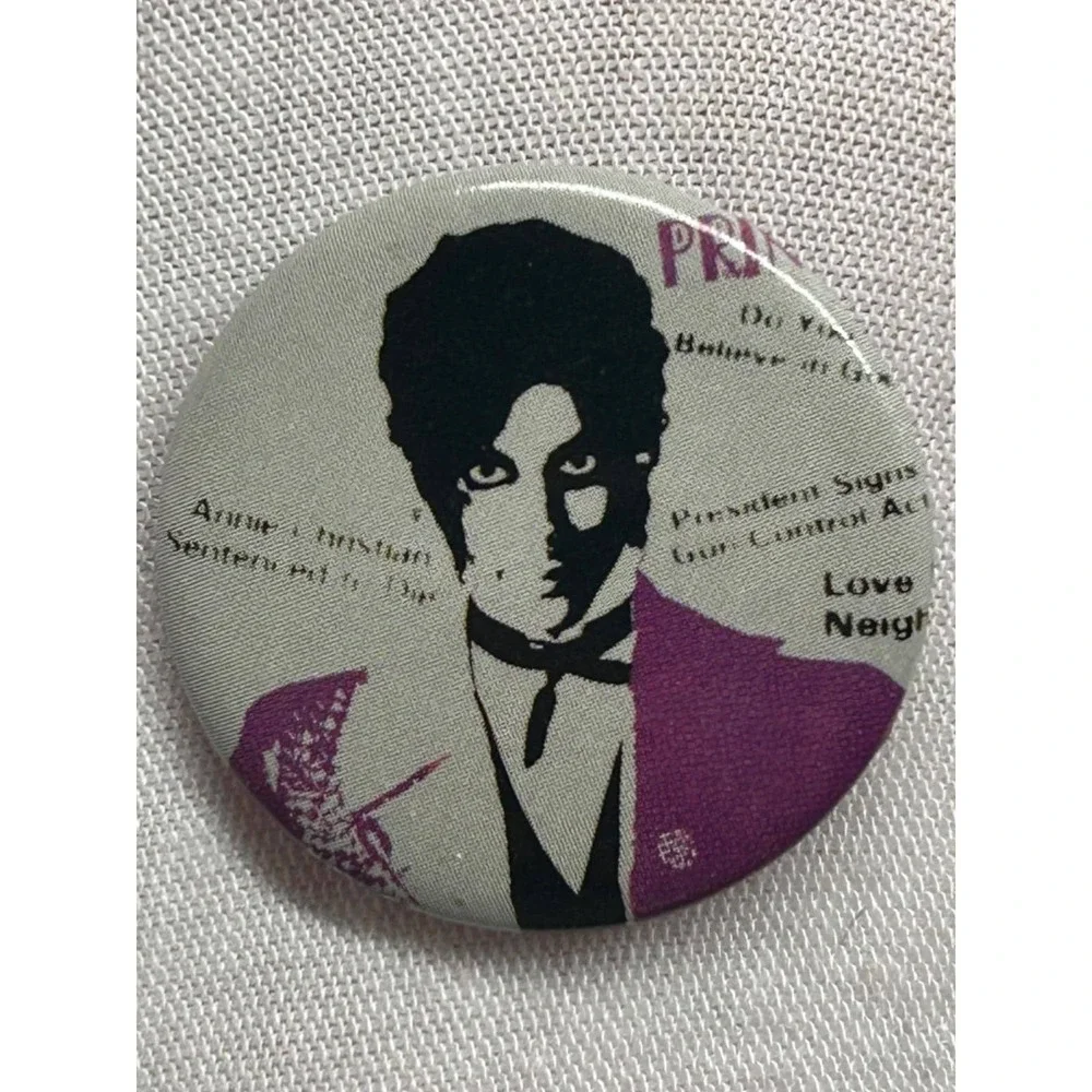 Vintage PRINCE Controversy Lapel‎ Pin 1983 Pinback HTF Stylized 1 1/4